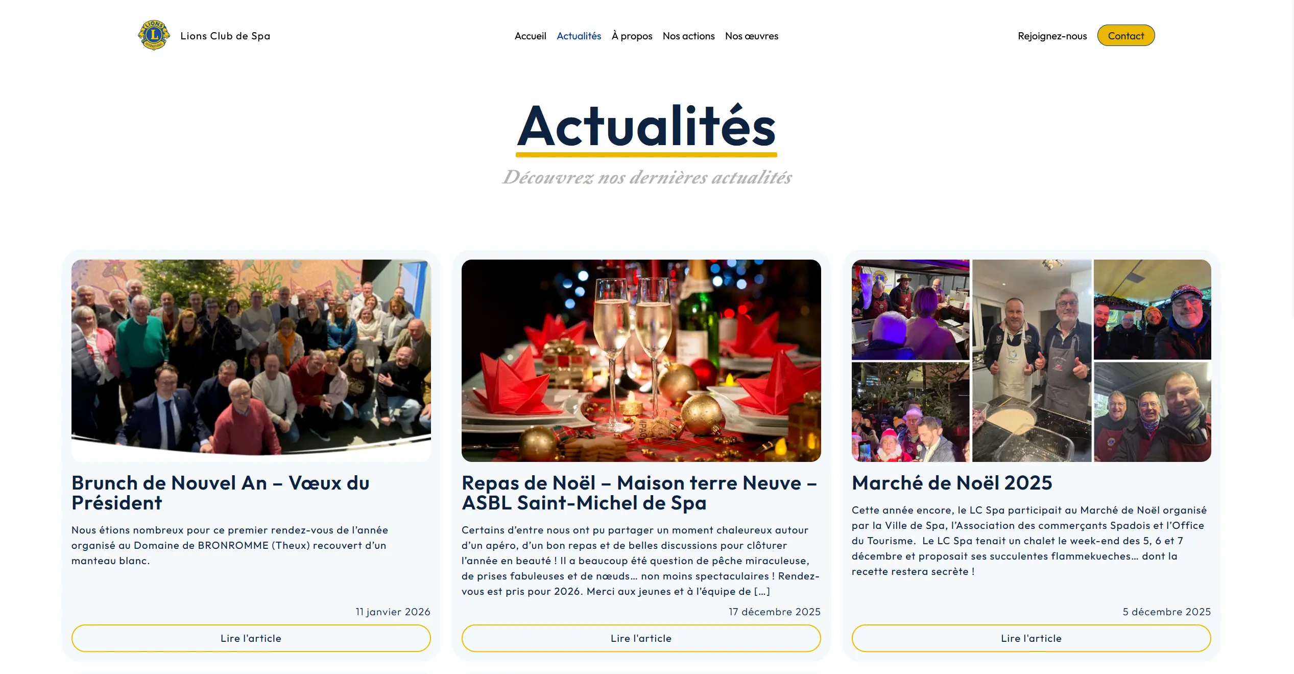 Archive des actualités du Lions Club de Spa