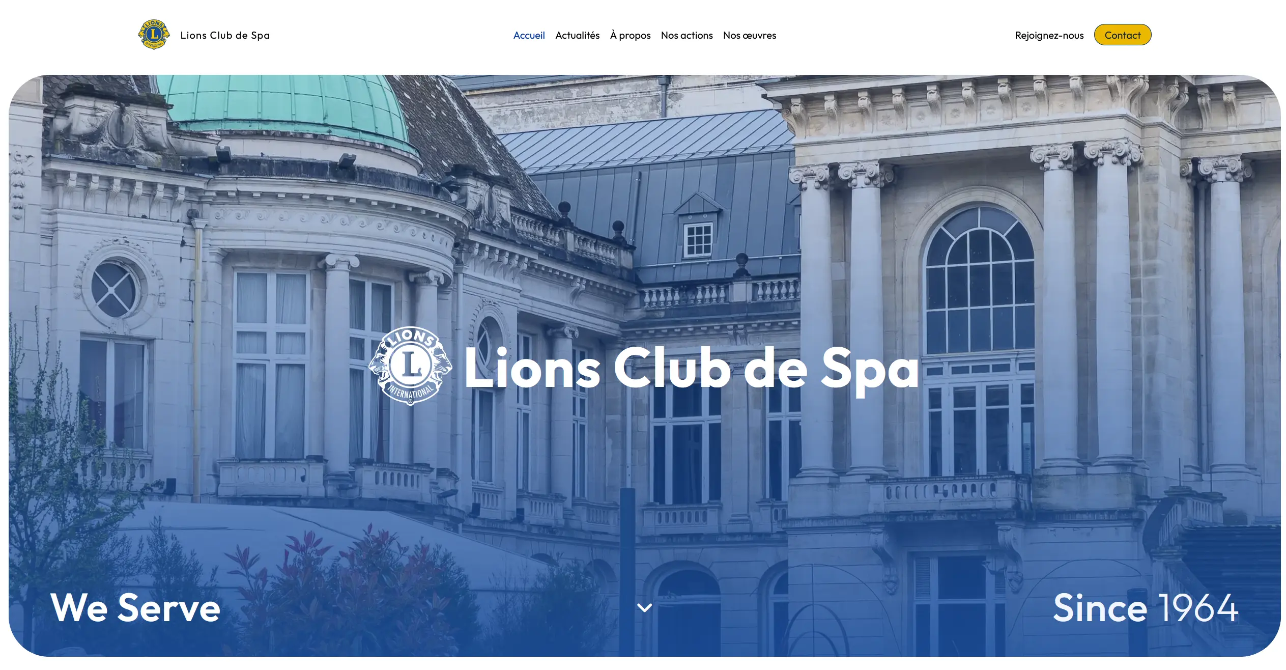 Nouvelle page d'accueil du site du Lions Club de Spa