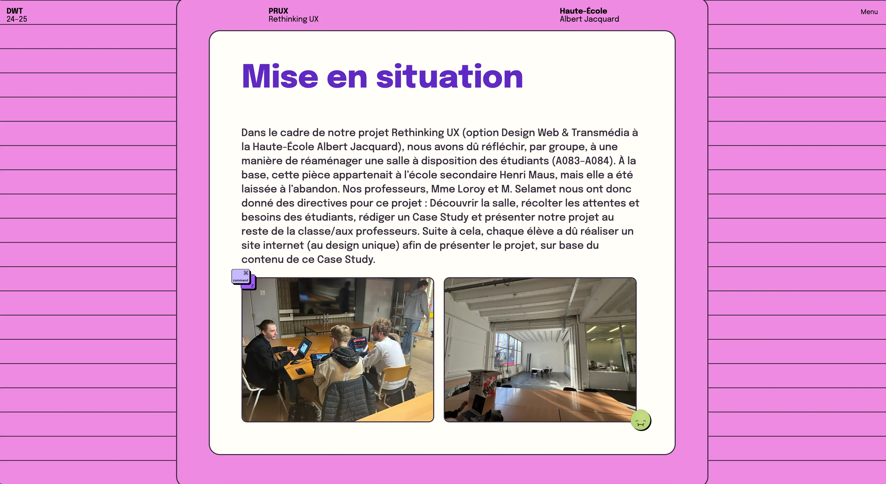 Première section du site